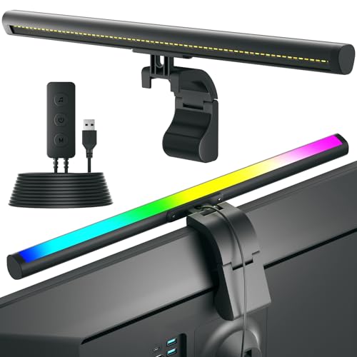 RGB Computer Light Bar， LED Monitor Lamp Screen Light Bar, Adjustable Monitor Light Bar with Clip Mount,for Computer Monitors and Home Office Settings