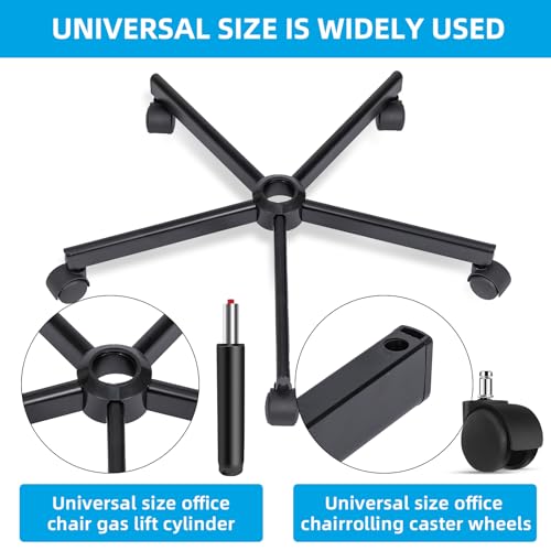 XSZD Criss Cross Home Office Swivel Chair Base – Durable, Steady and Easy Installation – Perfect for Criss Cross and Cross Legged Chairs with Replacement Casters (Black,Base+Wheel) - color: Black