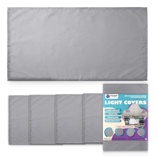 Fluorescent Light Covers for Ceiling Lights Classroom Magnetic Gray 4pk - color: Gray