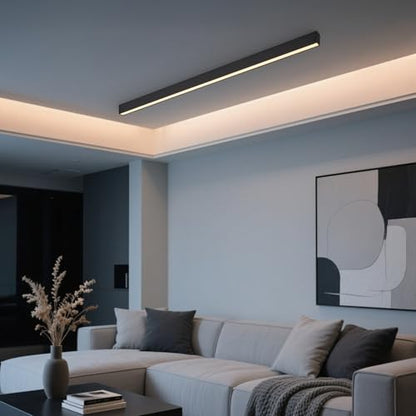 Black ceiling light LED, used for living room, bedroom, hallway, kitchen, - size: 47.2IN