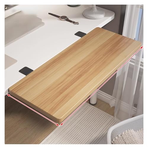 Desk Extender Tray, Clamp-on Kitchen Table Extender Extension Baffle, Ergonomic Desk Extender, Computer Armrest Table Stand, Countertop Gap Rack Suitable for Home Office Desktop Extension - color: Light Walnut, size: L19.7*W7.9in