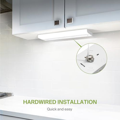 ASD LED Under Cabinet Lighting Hardwired, 24 Inch 12W 2700K-5000K Selectable, 1051LM, CRI90+, Direct Wire Linkable Under Counter Lights for Kitchen, Dimmable Under Cabinet Lights, White, UL Certified - color: 24 Inch, size: 1 Pack
