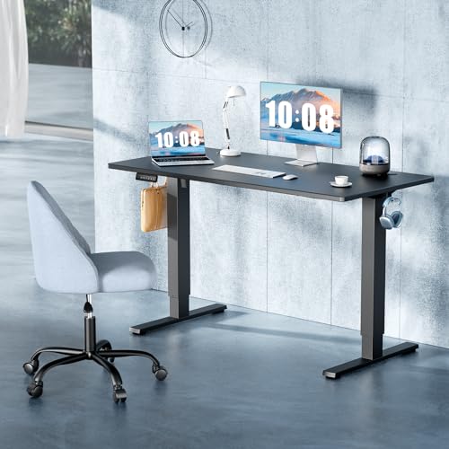 DUMOS 48 Inch Electric Standing Desk, Memory Adjustable Home Office Desk - color: Black, size: 48-Inch