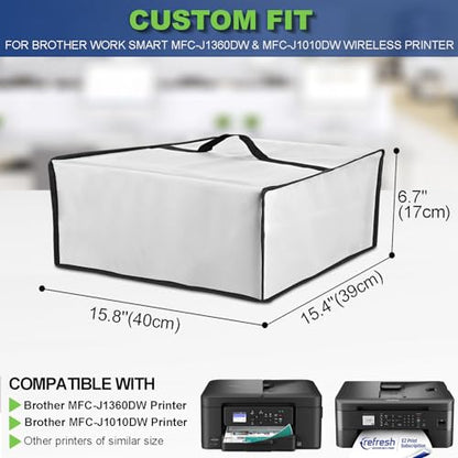 Printer Cover for Brother Work Smart MFC-J1360DW Printer(Silver) | Cover for Brother MFC-J1360DW/MFC-J1010DW Printer, Heavy Duty Waterproof Dustproof Anti-static Printer Protective Cover Case - color: Sliver