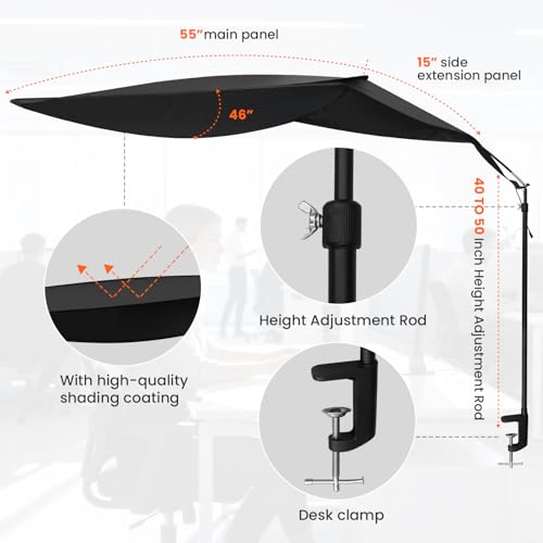 Office Cubicle and Desk Shade, Suitable for Cubicle to Block Light and Privacy Protection Cubicle Light Shield Black Diameter 65 inches