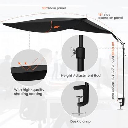 Office Cubicle and Desk Shade, Suitable for Cubicle to Block Light and Privacy Protection Cubicle Light Shield Black Diameter 65 inches