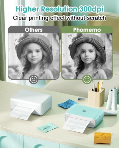 Phomemo M04S Sticker Thermal Printer, 300 DPI, Print 2/3/4 inch Width - color: Green