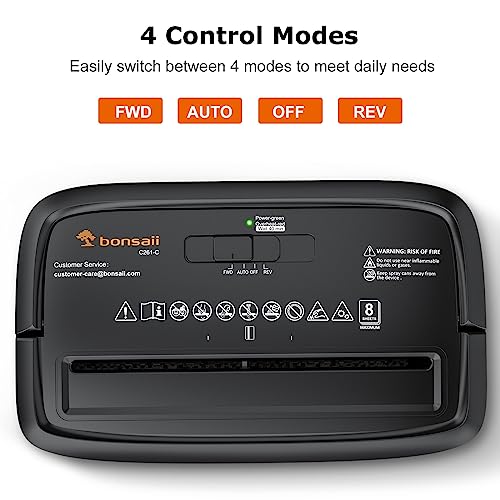 Bonsaii 8-Sheet Crosscut Paper Shredder & 12 Pack Lubricant Sheets