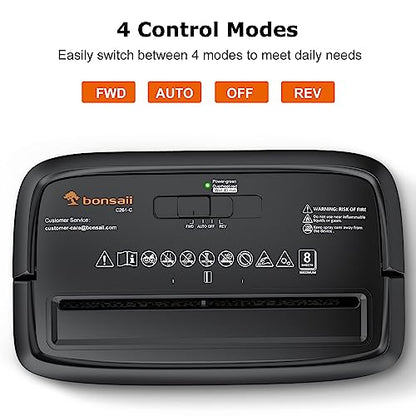 Bonsaii 8-Sheet Crosscut Paper Shredder & 12 Pack Lubricant Sheets