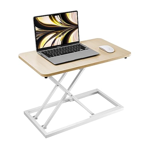 Omhuzsyo 24 in Height Adjustable Standing Desk Converter Stand Up Riser | Suitable for Use in Laptop and Single Monitor,Ergonomic Sit Stand Workstations for Home Office,Keyboard Stand for Desktop