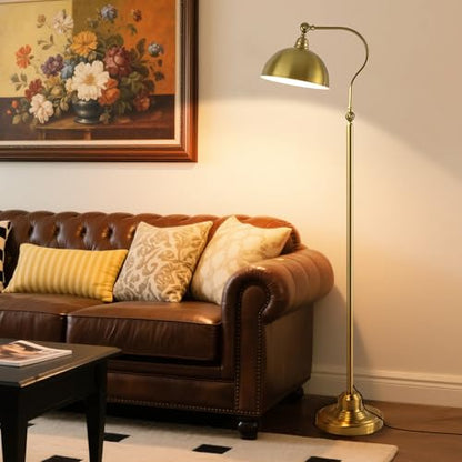 Bright Reading Floor Lamp with Remote and Bluetooth Dimming - color: Gold Remote Dimming