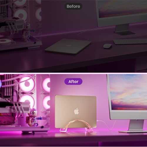 Acrylic Vertical Laptop Stand for Desk,Acrylic Invisible Desktop Notebook Dock,Vertical Laptop Holder Space-Saving Organizer for All MacBook, Surface, Samsung, HP, Dell-Pink… - color: Pink
