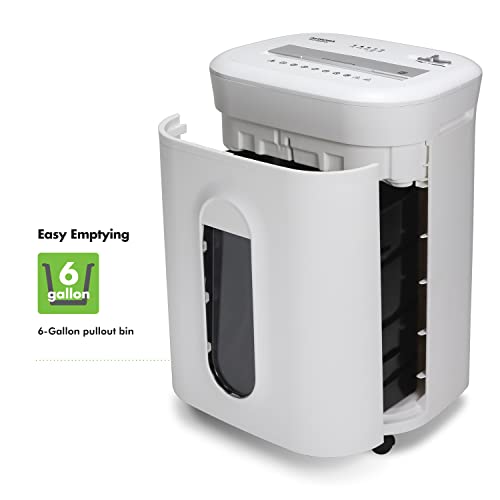 Aurora Heavy Duty Anti-Jam 15-Sheet Crosscut Shredder/60 Min Run Time/ 6-Gallon Pullout Basket, White - style: 15-Sheet CrossCut/AntiJam 60-min
