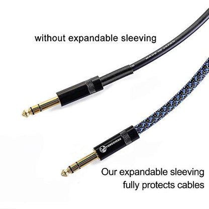 25ft - 3/4 inch PET Expandable Braided Sleeving – BlackBlue – Alex Tech Braided Cable Sleeve - color: Blackblue, size: 3/4"-25ft