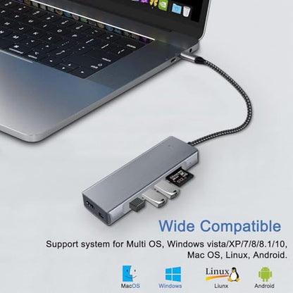 8-in-1 USB C Hub with M.2 NVMe SSD Enclosure, 4K HDMI, 100W PD, 10Gbps USB-C, USB3.1, SD/TF Card Reader for XPS, Dell, MacBook Pro, iPad Pro Upgraded - size: 8 in 1 Support SATA & NVMe