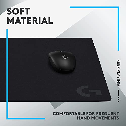 Logitech G640 Large Cloth Gaming Mouse Pad (600x460x3) - Black - size: L, style: Cloth