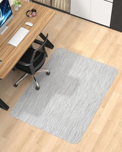 Blvornl Office Chair Mat for Hardwood Floor, 47.2"*60" Desk Computer Chair Mat for Hard Wood, Large Anti-Slip Hard Floor Protector Rolling Chair Mat, PVC Mat Desk Rug for Office and Home Silver Grey - color: Silver Grey, size: 47.2"*60"