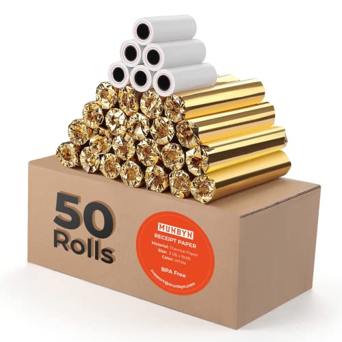 MUNBYN Thermal Receipt Paper 3 1/8 x 19.6ft, 50 Rolls Receipt Paper Work for Star Micronics TSP100 TSP143 Epson 80mm Receipt Printer Square POS Register, BPA Free (80 * 30mm x 50 rolls) - size: 3 1/8" x 19.6', style: 50 Rolls