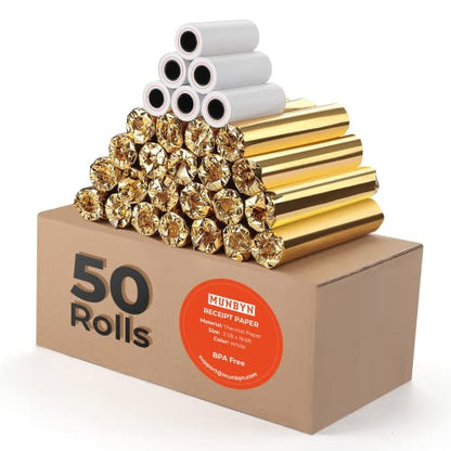 MUNBYN Thermal Receipt Paper 3 1/8 x 19.6ft, 50 Rolls Receipt Paper Work for Star Micronics TSP100 TSP143 Epson 80mm Receipt Printer Square POS Register, BPA Free (80 * 30mm x 50 rolls) - size: 3 1/8" x 19.6', style: 50 Rolls
