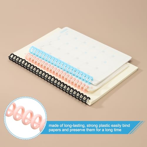 PATIKIL 8.5mm(1/3") Plastic Spiral Binding Coils, 30 Pcs Binding Spirals 20-25 Sheet Capacity Binding Spirals for Binding Paper Sheets, Light Pink - color: Light Pink, size: 8.5mm(1/3")