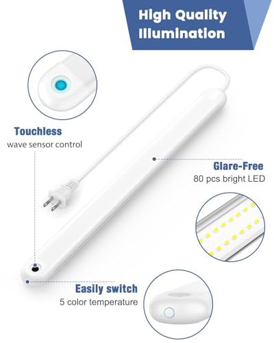 MYPLUS 2 Packs 24" Hand Wave Under Cabinet Lights with 5 Color Temperature - size: 24"-2 Pack