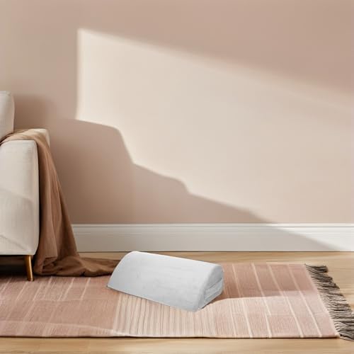 WOONEKY Memory Foam Footrest Cushion with Washable Cover, Ergonomic Teardrop Shape Under Desk Leg Rest for Office and Travel, Non-Slip Support Pillow for Comfortable Feet and Back Relief