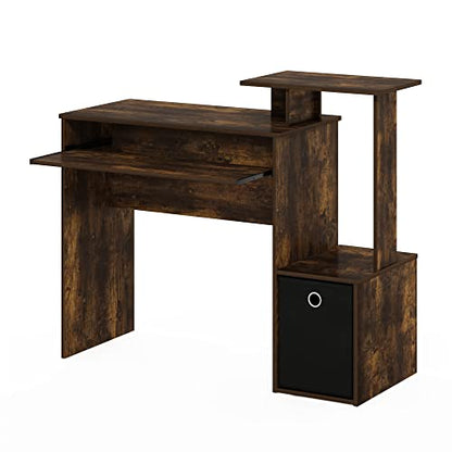 Furinno Econ Computer Writing Desk, Amber Pine/Black - color: Amber Pine/Black, size: Compact