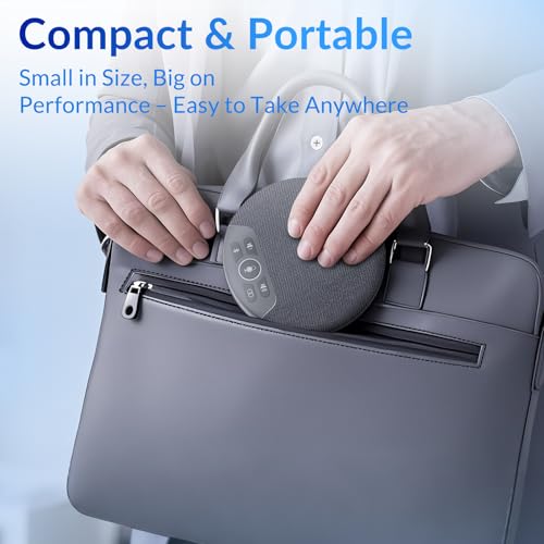 Speakerphone, Conference Speaker with 4 Mics, 360° Enhanced Voice Pickup - color: Supports 2-Unit Daisy-Chaining