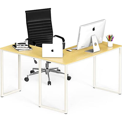 SHW Mission 48 x 48 L-Shape Home Office Computer Desk, Oak - color: Oak, size: 48-Inch L-Shaped