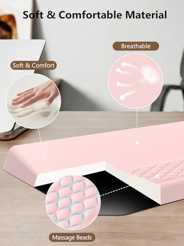 2-in-1 Ergonomic Keyboard Stand with Wrist Rest, Pink - color: Light Pink