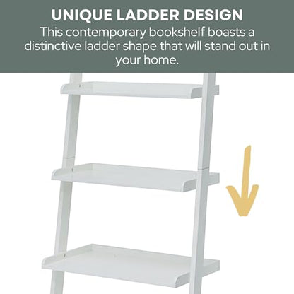 Convenience Concepts French Country Bookshelf Ladder, White - color: White