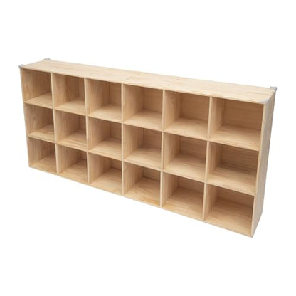 18 Cube Storage Organizer - Solid Wood Bookshelf - Cube Shelf - Vertical or Horizontal Bookcase - Open Book Shelf - Easy Assembly for Bedroom, Living Room, Office - size: 18-Cube