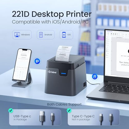 CLABEL Desktop Label Printer and Scanner Kit, Thermal Label Printer for 0.98"-1.96" Labels, Auto-Sensing 1D 2D QR Code Scanner, All-in-One Bundle for Retail Inventory and Asset Management