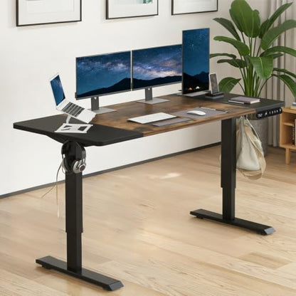 63''x30'' Electric Standing Desk Adjustable Height - color: Rustic Brown a, size: 63''