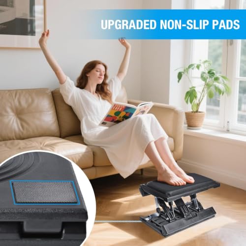Adjustable Foot Rest Under Desk for Office,Home, Gaming & Study - color: Black, size: Extra Large
