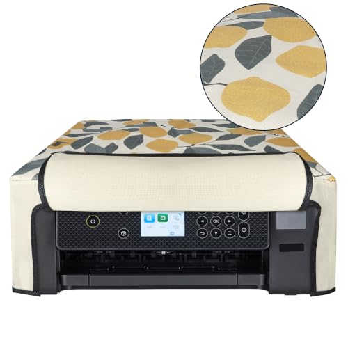 kwmobile Dust Cover Compatible with Epson Expression Home XP-3200 / XP-4200 / XP-4205 - Printer Case - Yellow/Green/Beige - Lemons