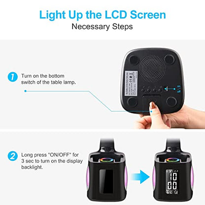 LED Desk Lamp with Clock,Color Changing Nightlight,Study Lamp with Pen Holder,Desk Light with USB Charger,Table Light for Home,Office,Gift for Kids,Students,Women,Black - color: Black 2.0