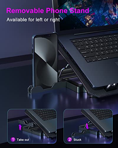 KeiBn Upgrade Laptop Cooling Pad, KeiBn Laptop Cooler 2 Fans for 10-15.6 Inch Laptops, 5 Height Stands, 2 USB Ports (S039-Purple) - color: Purple