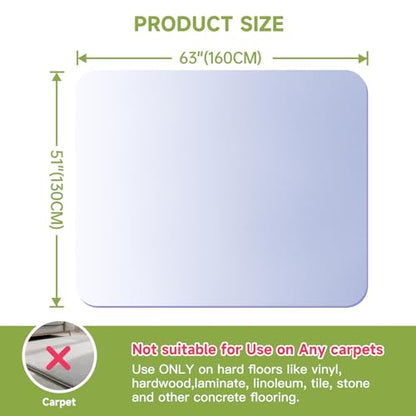 SOONAN Chair Mat for Hardwood Floors 63" x 51", Clear 0.08" Thick Office Desk Chair Mat, Non-Slip Stays Flat No Curling, Heavy Duty Floor Protector for Wood, Tile, Laminate & Vinyl, Home Office - size: 63" x 51" x 0.08"
