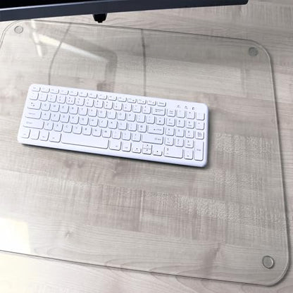Marvelux Tempered Glass Desk Pad, Clear Surface Protector, Multi-Purpose Durable Computer Desk Mat, Mousepad, Crafting Surface Protector, Beauty Mat, Kitchen Worktop Saver with Anti-Slip Pads 19"x24" - size: 24" x 19"