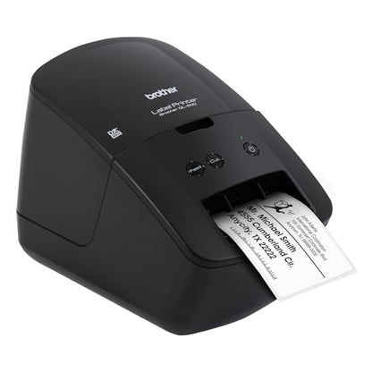 Brother QL-600 Desktop Monochrome Label Printer, up to 2.4" Label Width, No Ink Required, uses Genuine DK Drop-in Rolls for Fast Labeling and Easy Integration with Microsoft Applications - size: 2.4" Label Width