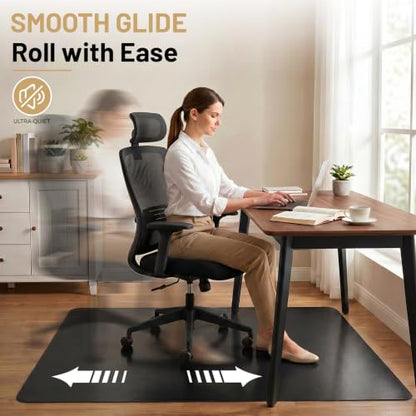 Black Hardwood Floor Chair Mat, Heavy Duty Plastic Desk Protector | 36" x 48" Durable Mat for Rolling Desk Chairs, Protects Tile, Laminate, Vinyl Floors in Home Office and Gaming Rooms - size: 36x 48inch- black