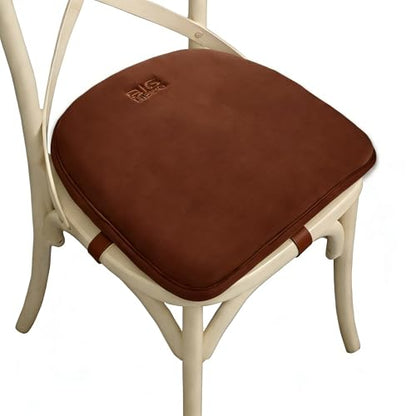 Big Hippo Chair Pads, Memory Foam Chair Seat Cushion Non Slip Rubber Back Thicken Chair Padding with Elastic Bands for Home Office Outdoor Seats (Brown-1pc) - color: Brown