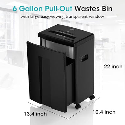 WOLVERINE SD9113 P4 Cross Cut Paper Shredder, Quiet,18 Sheet, 60 Min, Black - color: Black