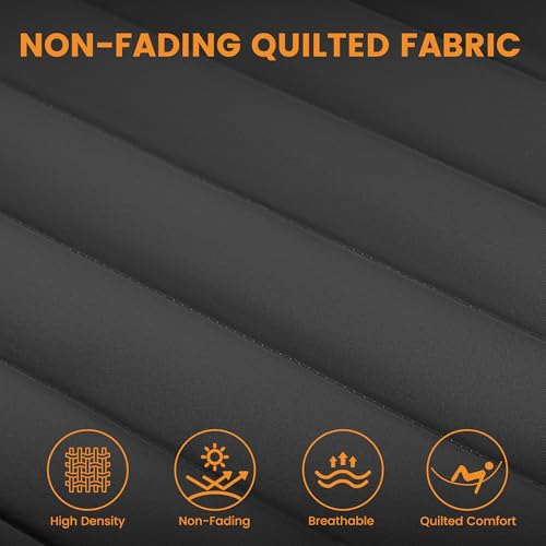 Lazy Daze Double Quilted Hammock with Pillow for Outside, Fit 13-15Ft Stand - color: Dark Gray