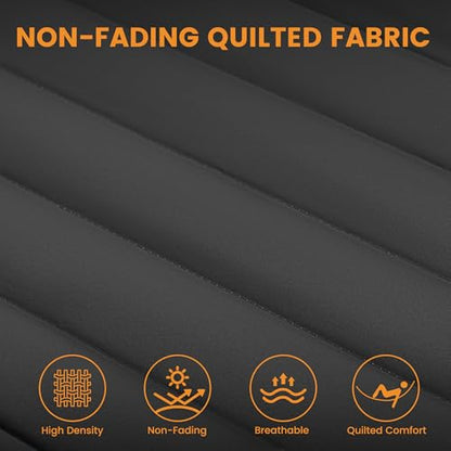 Lazy Daze Double Quilted Hammock with Pillow for Outside, Fit 13-15Ft Stand - color: Dark Gray