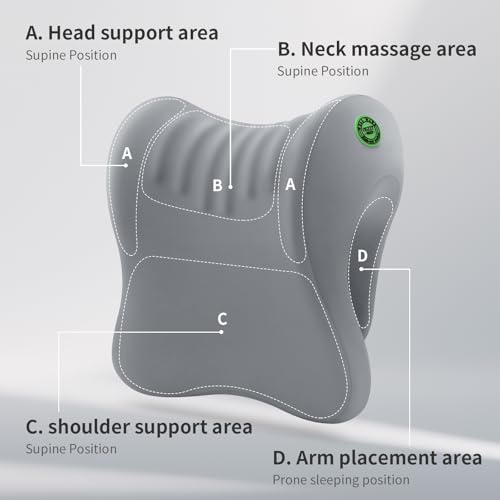 Ergonomic Office Chair Headrest, Adjustable Neck Support Pillow with Removable Washable Cover, Universal Head Rest Attachment for Office Chairs, Wheelchairs, Desk Chair Napping (Gray) - color: Gray
