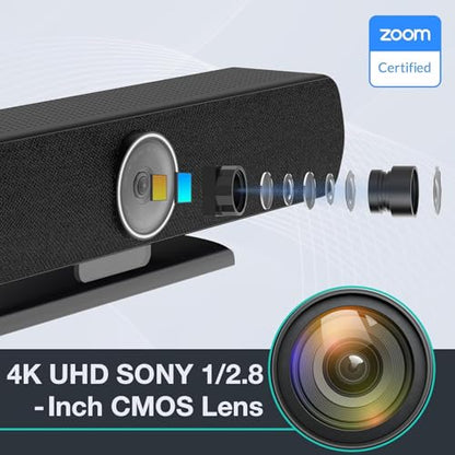 Video Conferencing System Camera - Ultra 4K Pro | Zoom Certificated, Audio and Video Conference Room Camera, Arrays & Stereo Speakers, Without Additional Microphone