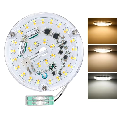 4 Inch Ceiling Fan LED Light Replacement, 18W 2100LM 3CCT 3000K 4500K 6000K, LED Ceiling Fan Light Kit, Round Light Engine Retrofit Kit, 120V, CRI90, Dimmable - color: 3CCT 3000 4500 6000K