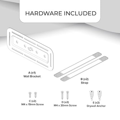 HumanCentric Universal Small Mounting Bracket for Small Devices | Fits Modems, Power Blocks, Mount on Wall or Under Desk, Vertically or Horizontally - size: Small & Micro